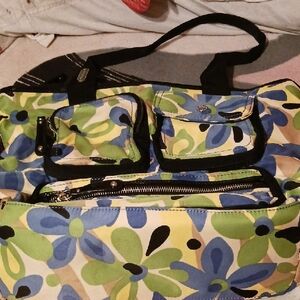 Franco Sarto Blue and Green Floral Tote